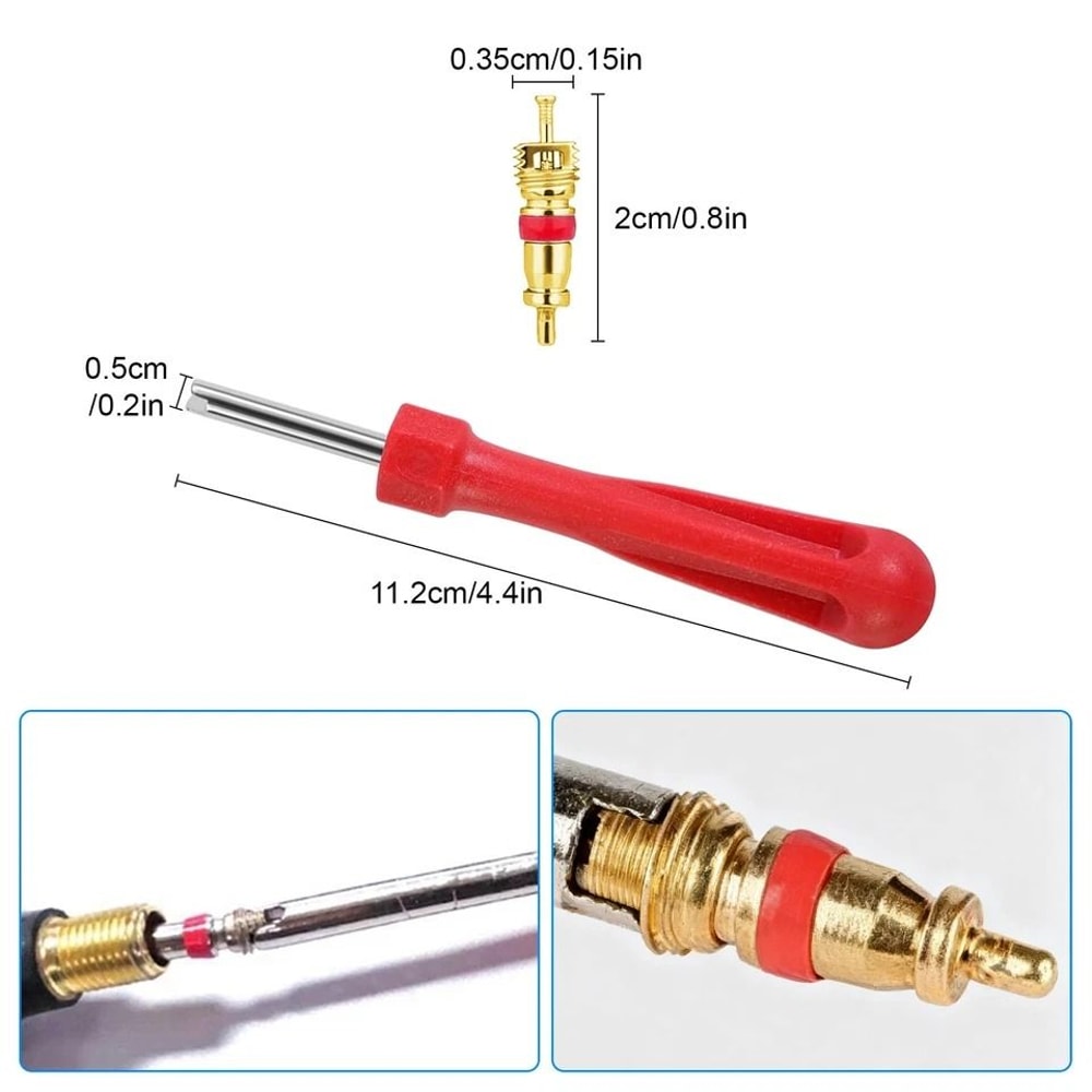 Valve Core Kit With Way Valve Tool Remover For Auto Trucks Motorcycles ATVs Bicycles Universal Ti 4