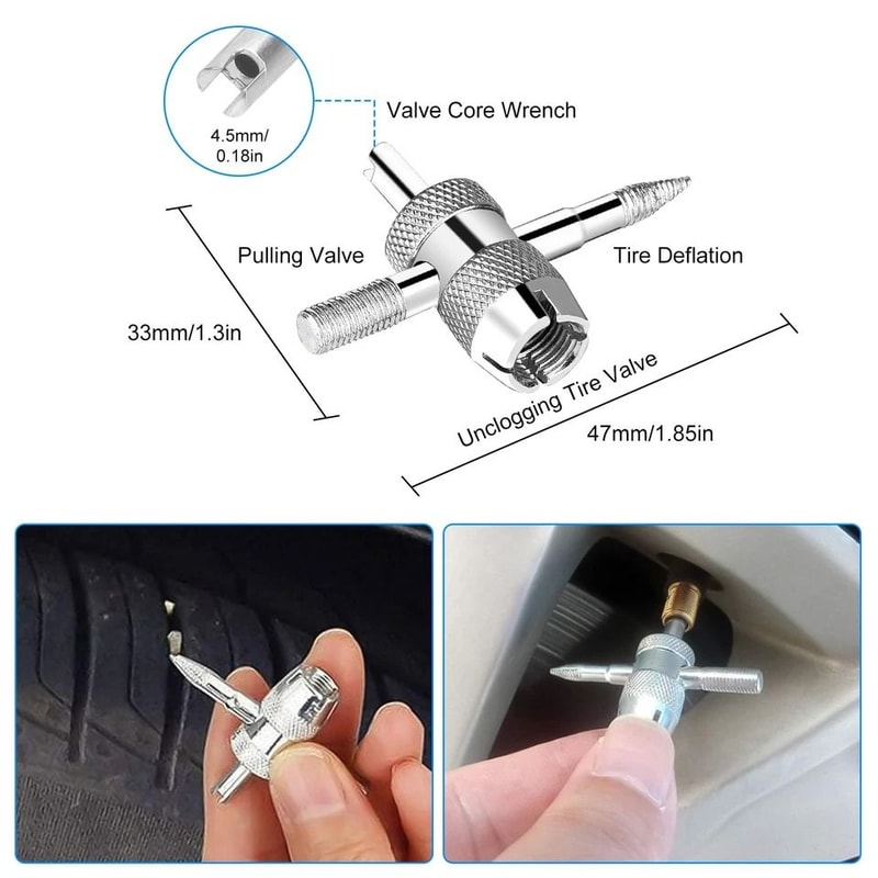 Valve Core Kit With Way Valve Tool Remover For Auto Trucks Motorcycles ATVs Bicycles Universal Ti 5