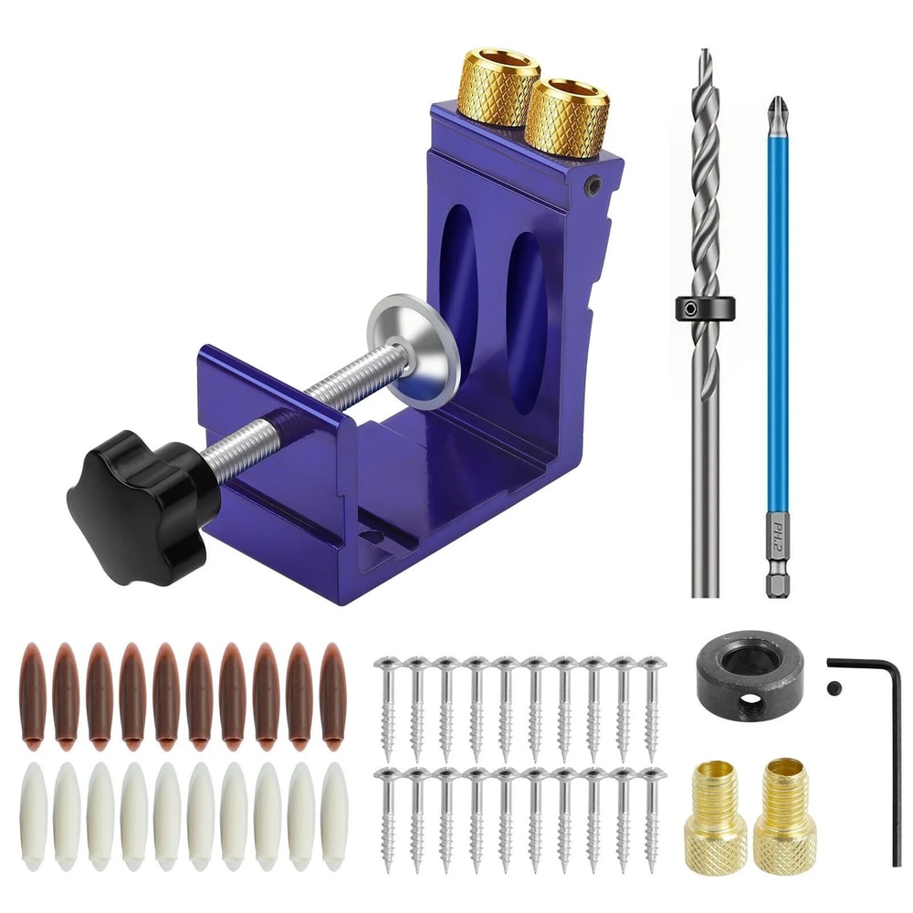 Adjustable Pocket Hole Jig Kit Dowel Drills For Woodworking Carpentry Joinery Tool Furniture 5