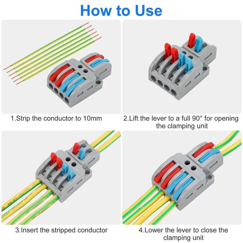 Lever Wire Connectors HighQuality Tinned Copper Compatible With AWG AWG Wires 2