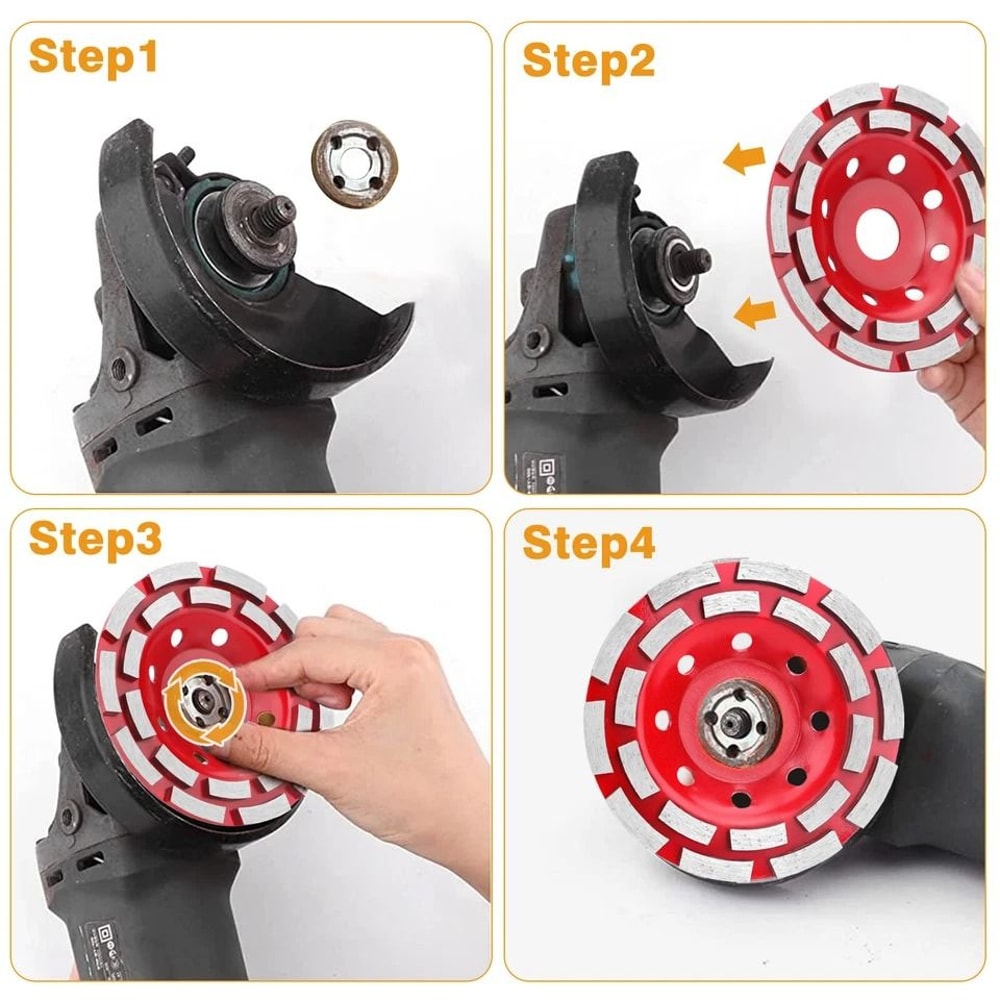 Diamond Grinding Wheel Disc Concrete Stone Granite Segment Aperture HighPerformance 4