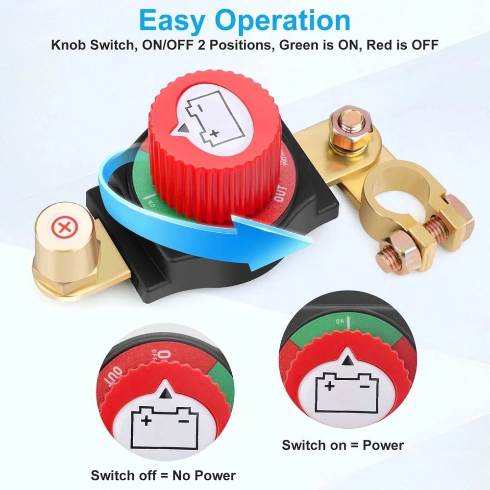 Battery Disconnect Switch Kill Switch For Car RV Boat ATV Solar Prevent Battery Drain And Enhance 5