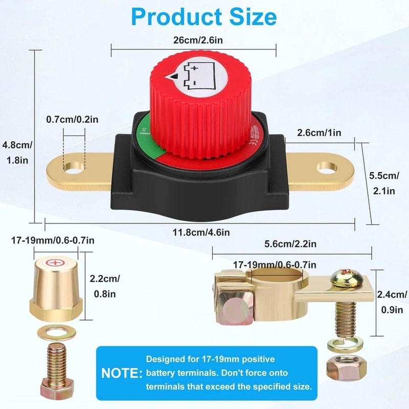 Battery Disconnect Switch Kill Switch For Car RV Boat ATV Solar Prevent Battery Drain And Enhance 6