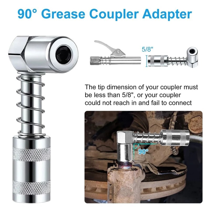 Grease Gun Accessory Kit Adapter Needle Coupler Flex Hose Fittings For Automotive Truck Farm 5