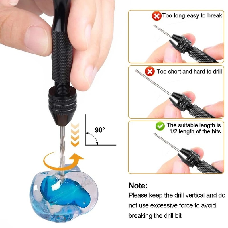 Mini Micro Hand Twist Drill Bits Precision Pin Vise Tools Rotary Kit For Woodworking Jewelry Makin 3