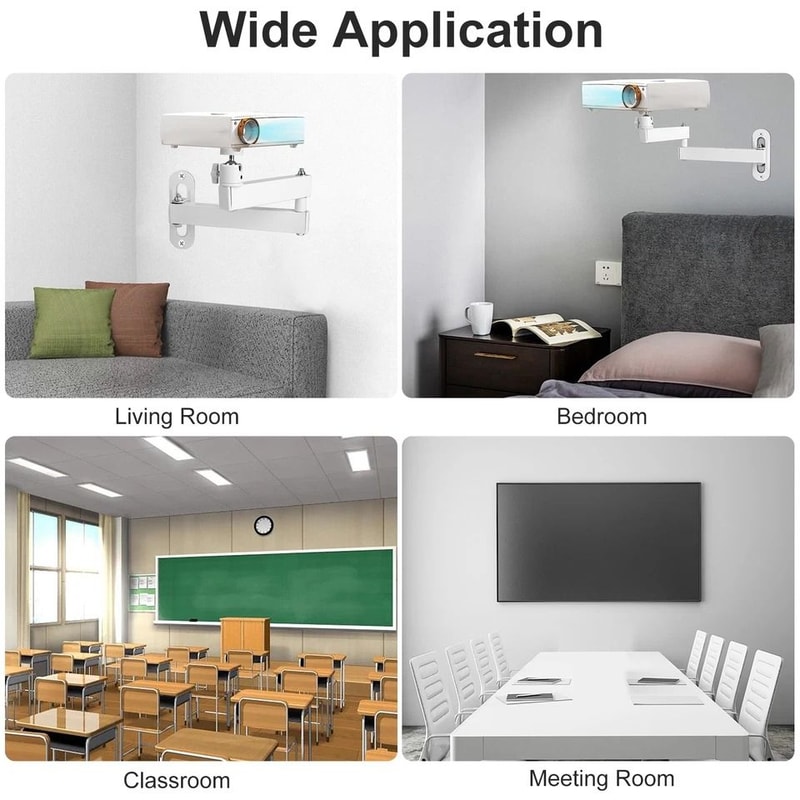 Rotation Foldable Projector Wall Ceiling Mount Adjustable Aluminum Alloy Universal Compatibility F 2