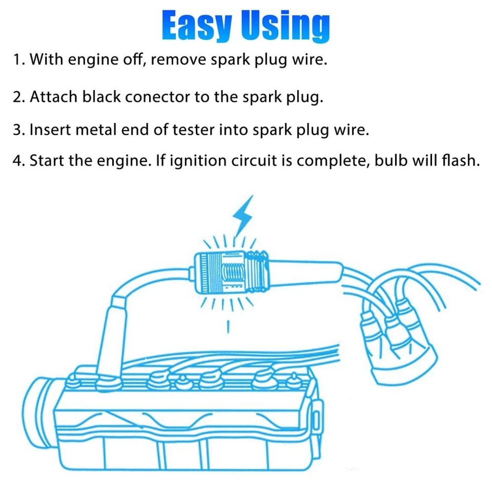 Ignition System Coil Tester Spark Plug Diagnostic Tool Auto Engine Tester Troubleshooting Tool For 4
