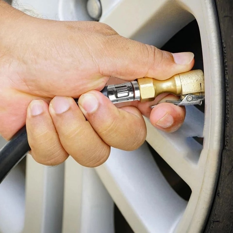 Tire Inflator Extension Hose Adapter With QuickConnect Chuck Durable Rubber Metal For Cars 3