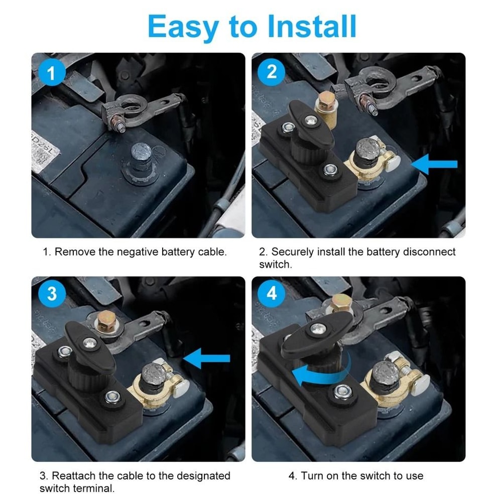 Universal Battery Disconnect Switch Toggle Power Cutoff For Car RV Boat Truck ATV 2