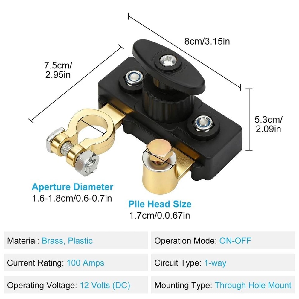 Universal Battery Disconnect Switch Toggle Power Cutoff For Car RV Boat Truck ATV 6