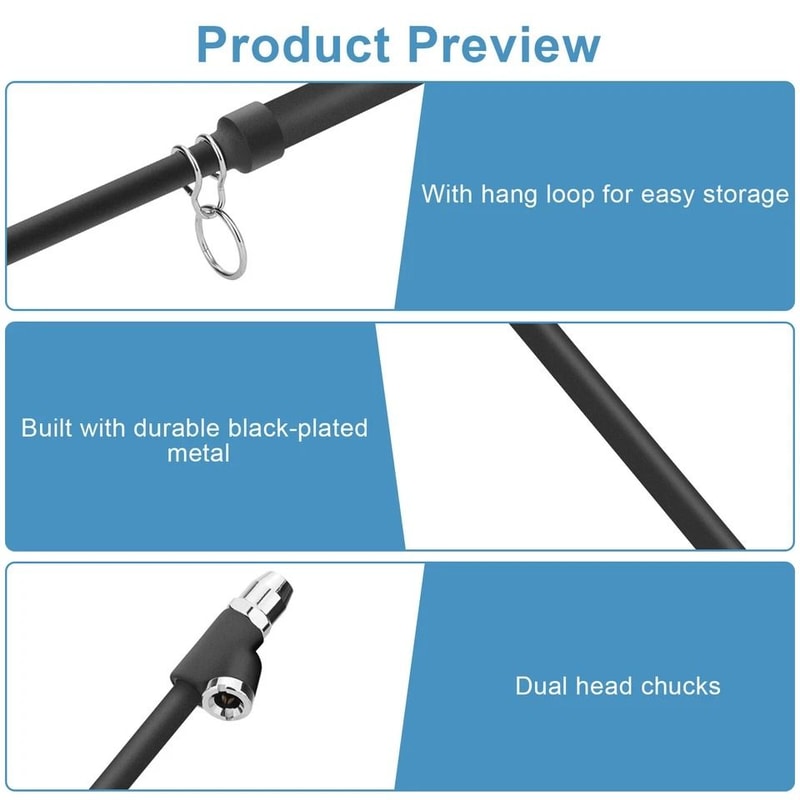 HeavyDuty Tire Air Gauge With Dual Head Chuck Semi Truck RV SUV Car ATV 5