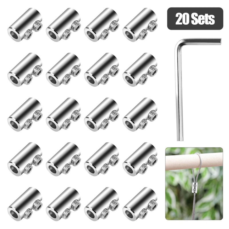 Stainless Steel Double Wire Rope Clips Cable Clamps For Cable Silver With Screws Spanner 5