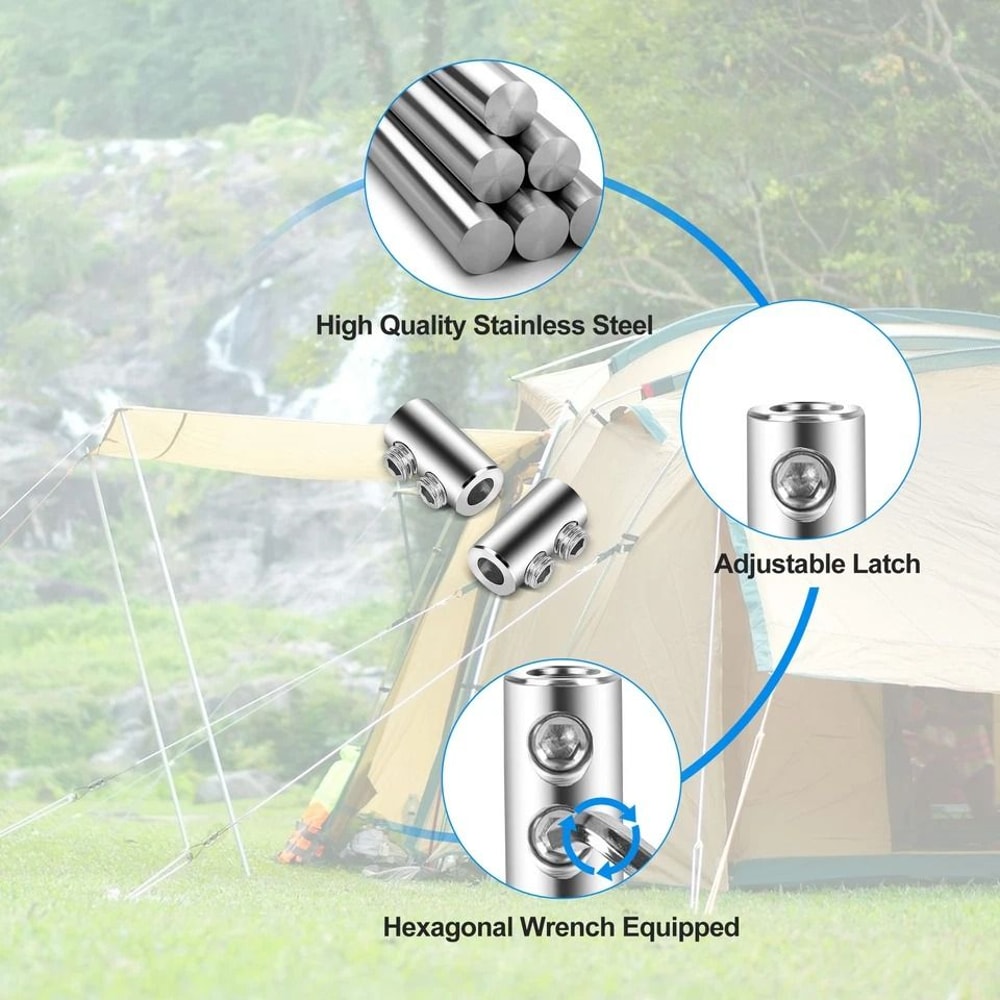 Stainless Steel Double Wire Rope Clips Cable Clamps For Cable Silver With Screws Spanner 0