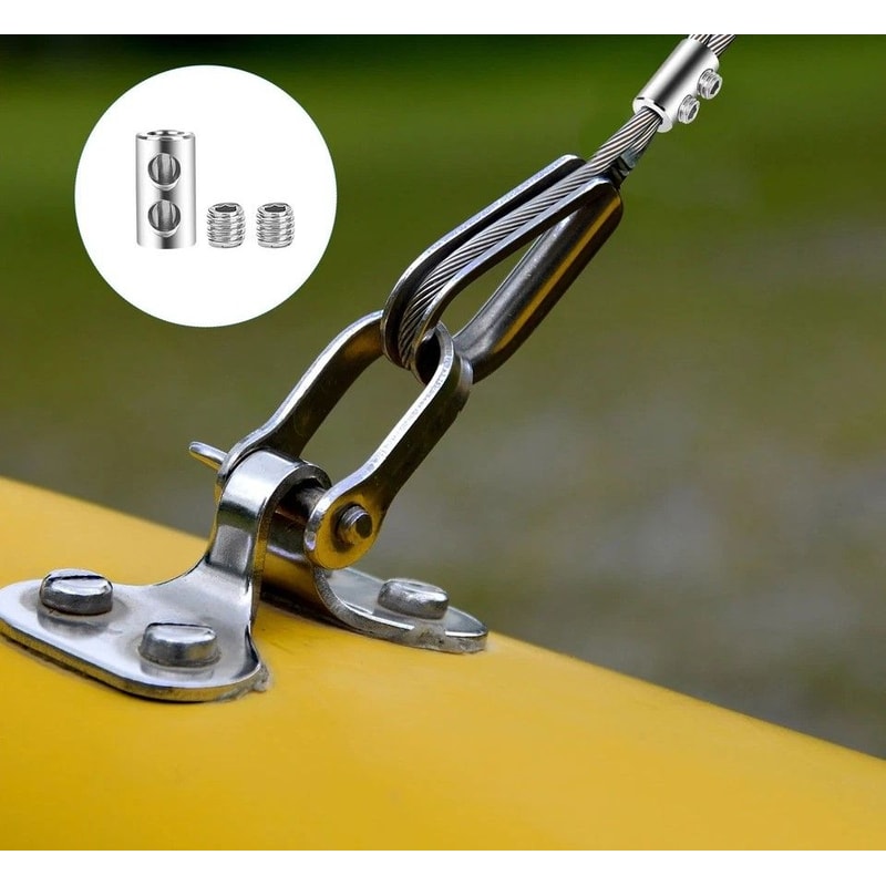 Stainless Steel Double Wire Rope Clips Cable Clamps For Cable Silver With Screws Spanner 0