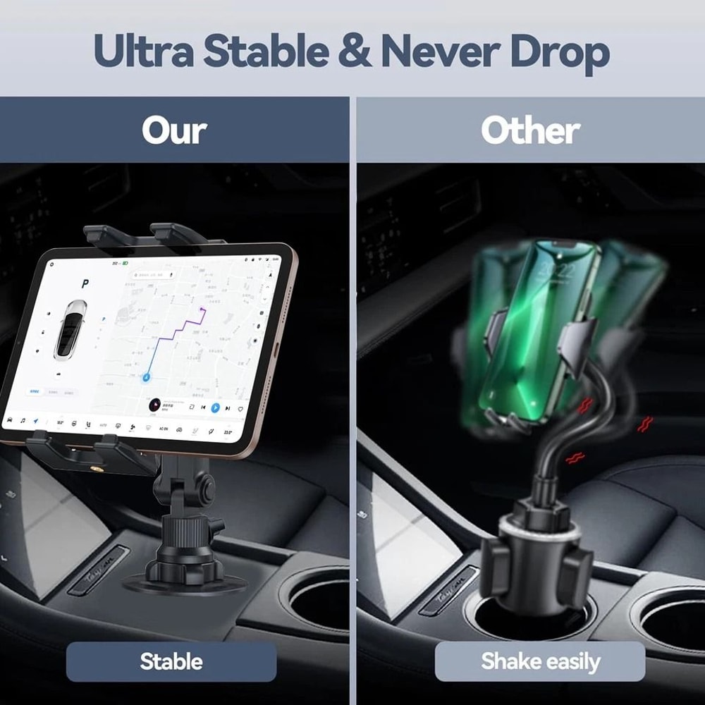 Adjustable Car Mount Holder For IPhone IPad Samsung Tablet Secure Phone Stand For Cars SUVs Trucks 4