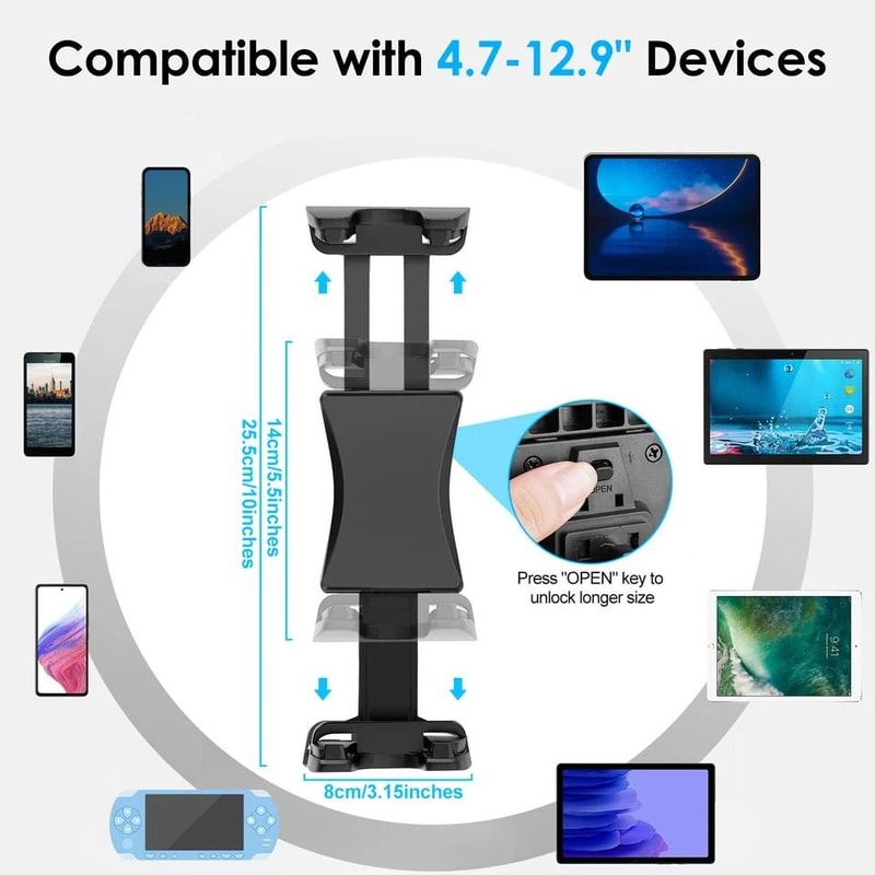 Adjustable Car Mount Holder For IPhone IPad Samsung Tablet Secure Phone Stand For Cars SUVs Trucks 7