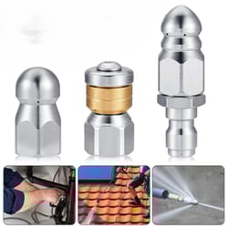 heavy duty psi sewer jetter nozzle, multifunction pressure washer drain jet hose tip, stainless steel