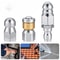 Heavy Duty PSI Sewer Jetter Nozzle Multifunction Pressure Washer Drain Jet Hose Tip Stainless Steel 0