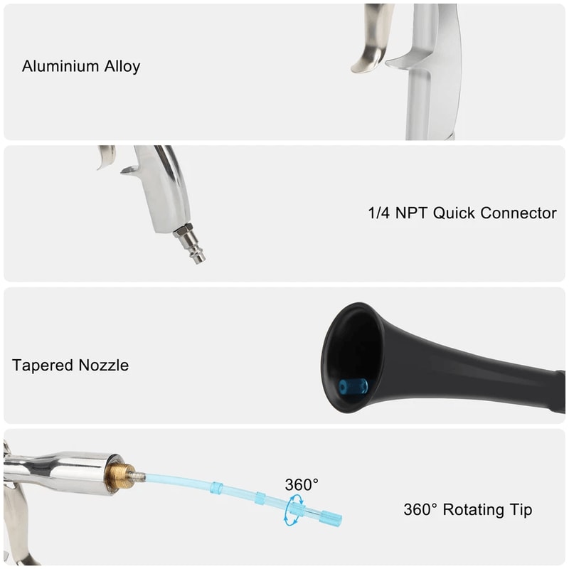 HighPressure Car Cleaning GunRotating Tornado Air Blow Tool NPT For Efficient Interior And Exterior 1