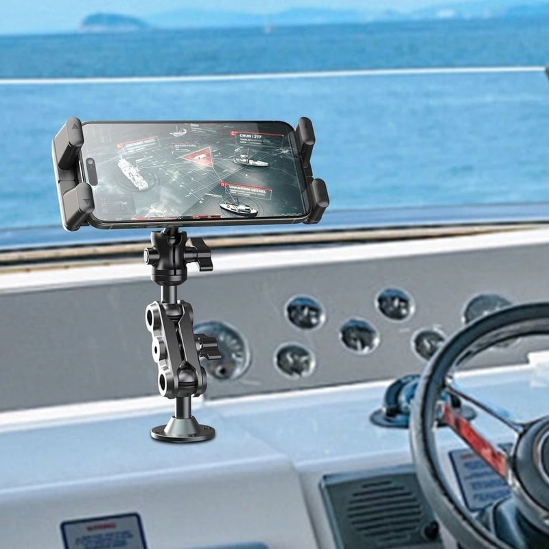 HeavyDuty Tablet Holder For CarAdjustable Arm Metal Drill Base Compatible With IPad Samsung Smartph 2