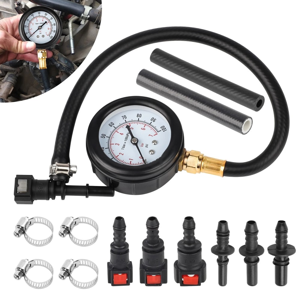 Pressure Tester Gauge For Gasoline Fuel Injection Connectors Analog Fuel System Diagnostic Tools 3