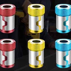 magnetic screw ring set for hex shank, durable screwdriver power bits, aluminum alloy, no-slip work solution
