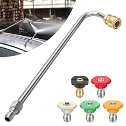 pressure washer extension wand with spray nozzle tips, stainless steel, telescoping wand for roof and gutter cleaning