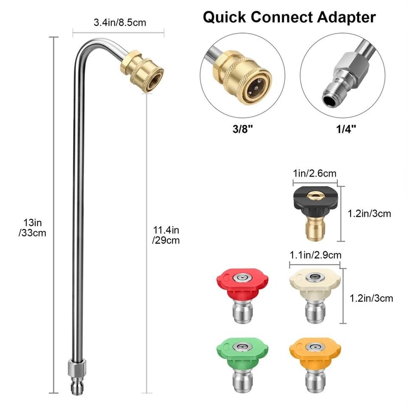 Pressure Washer Extension Wand With Spray Nozzle Tips Stainless Steel Telescoping Wand For Roof And 5