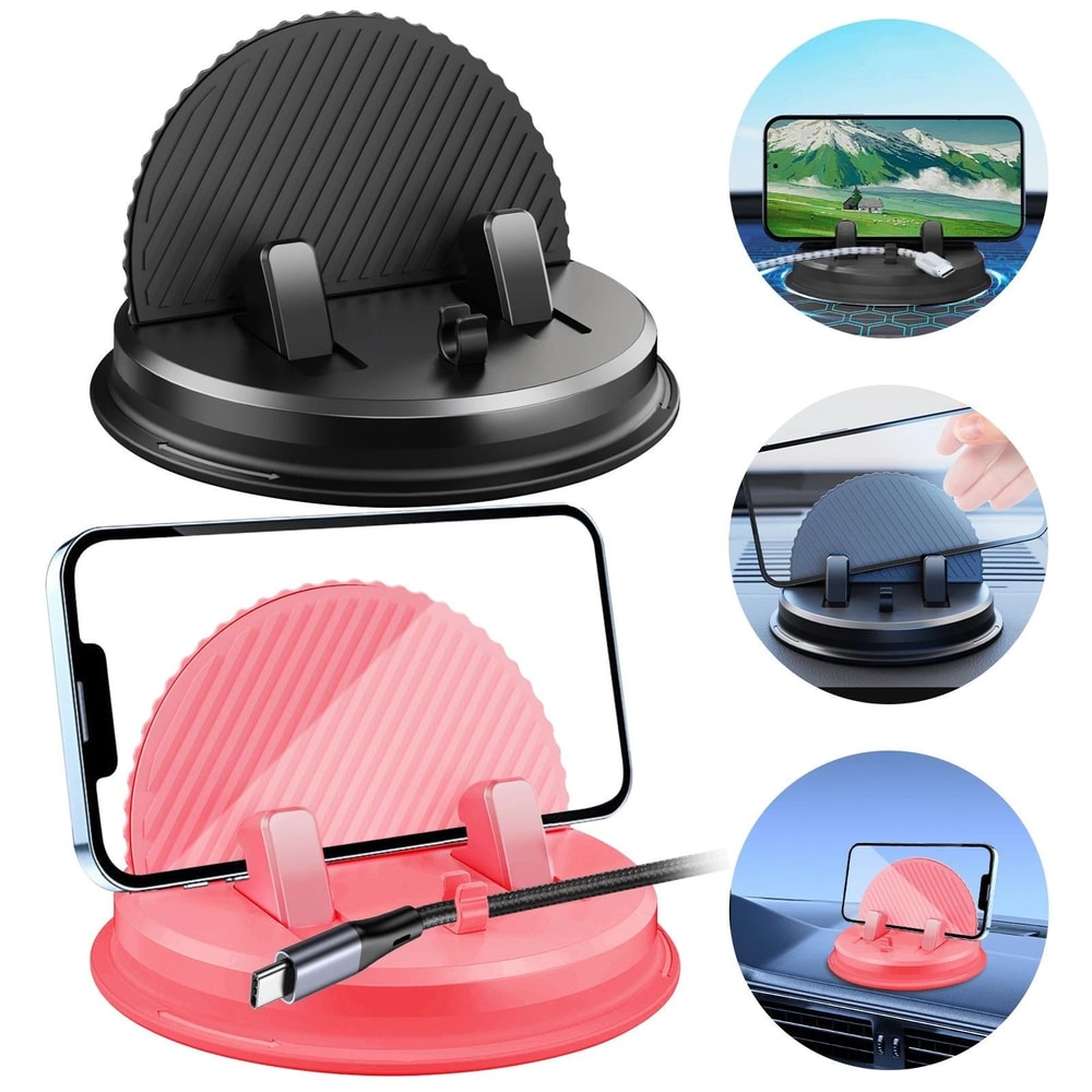 Rotating Car Dashboard Phone Mount NonSlip Holder For IPhone Samsung GPS Shock Resistant Washable R 2