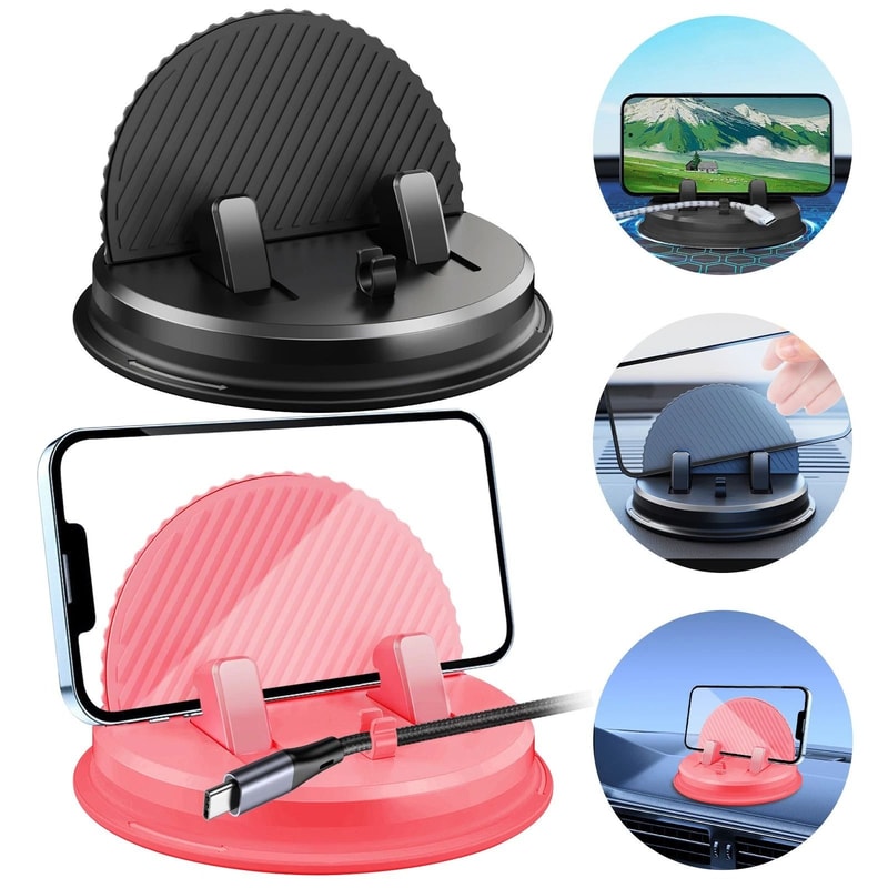 Rotating Car Dashboard Phone Mount NonSlip Holder For IPhone Samsung GPS Shock Resistant Washable R 2