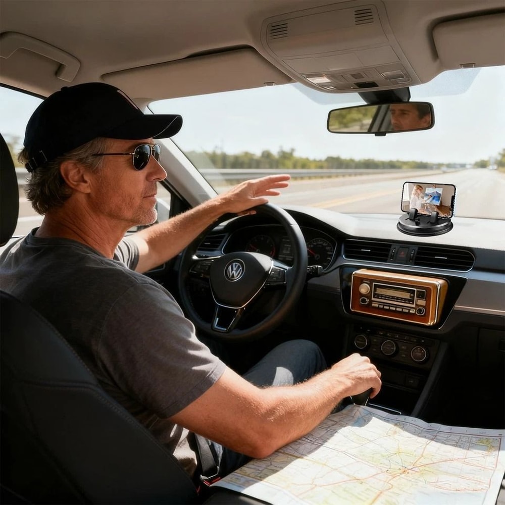 Rotating Car Dashboard Phone Mount NonSlip Holder For IPhone Samsung GPS Shock Resistant Washable R 3