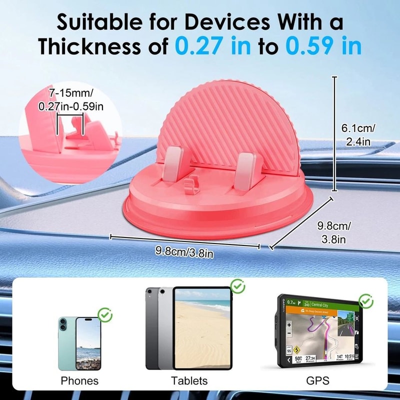 Rotating Car Dashboard Phone Mount NonSlip Holder For IPhone Samsung GPS Shock Resistant Washable R 8