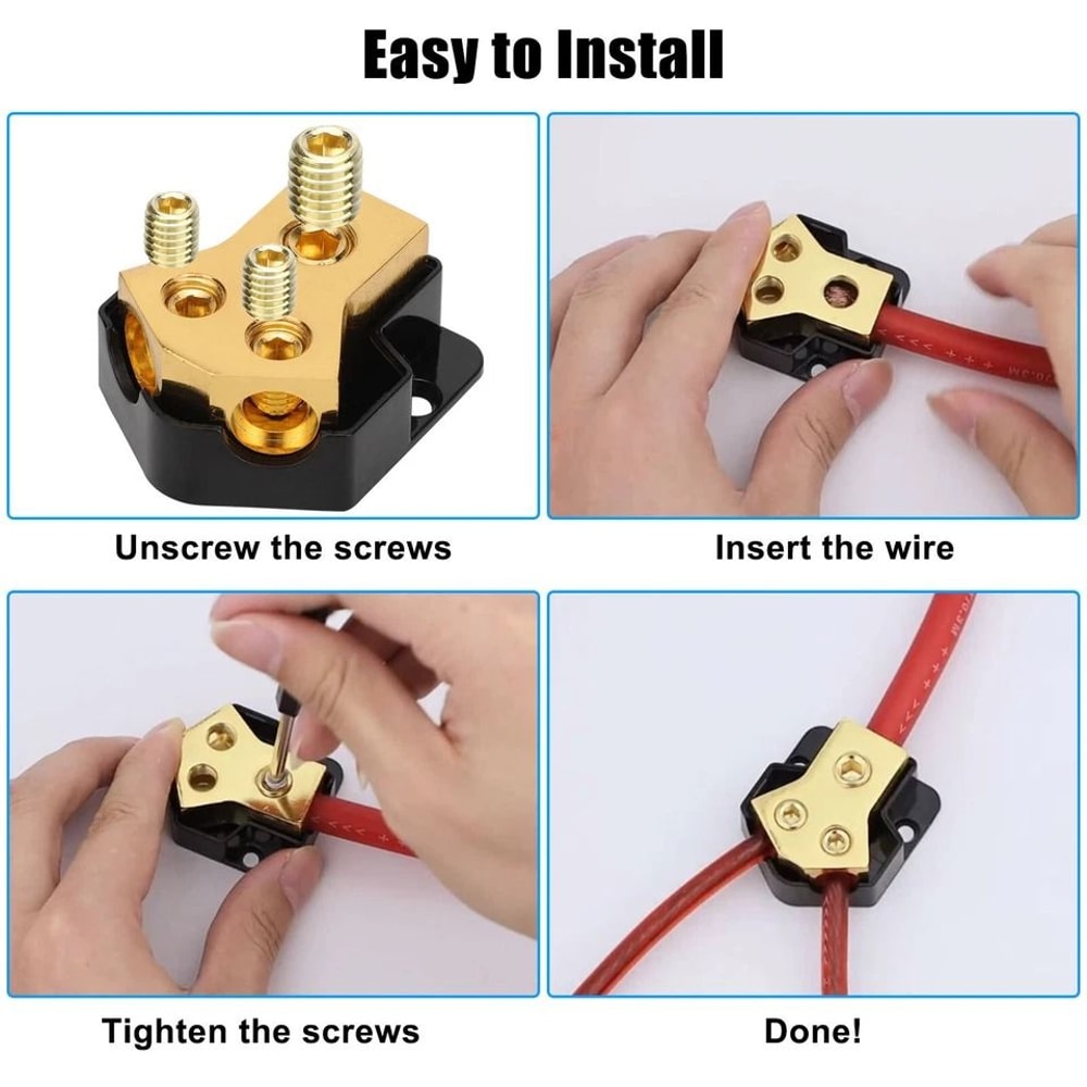 Power Distribution Block For Car Boat Truck Gauge Input To Gauge Output Durable Ground Block 5