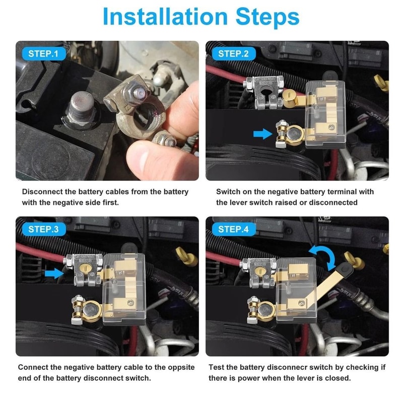 Top Post Master Knife Blade Battery Disconnect Switch Car Truck RV Boat ATV Power Kill Cut Off 2