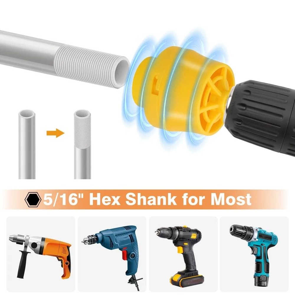 Pipe Threader Kit With PVC Thread Maker Tool Hex Shank Dies For Electric Drill Plumbing Tool For PV 5