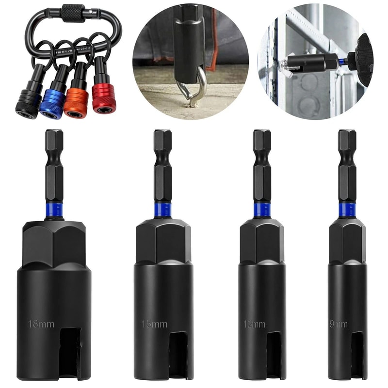 Wing Nut Driver With Keychain Holder 918mm Quick Change Hex Shank For Drills Bolts And Eye Bolts 0