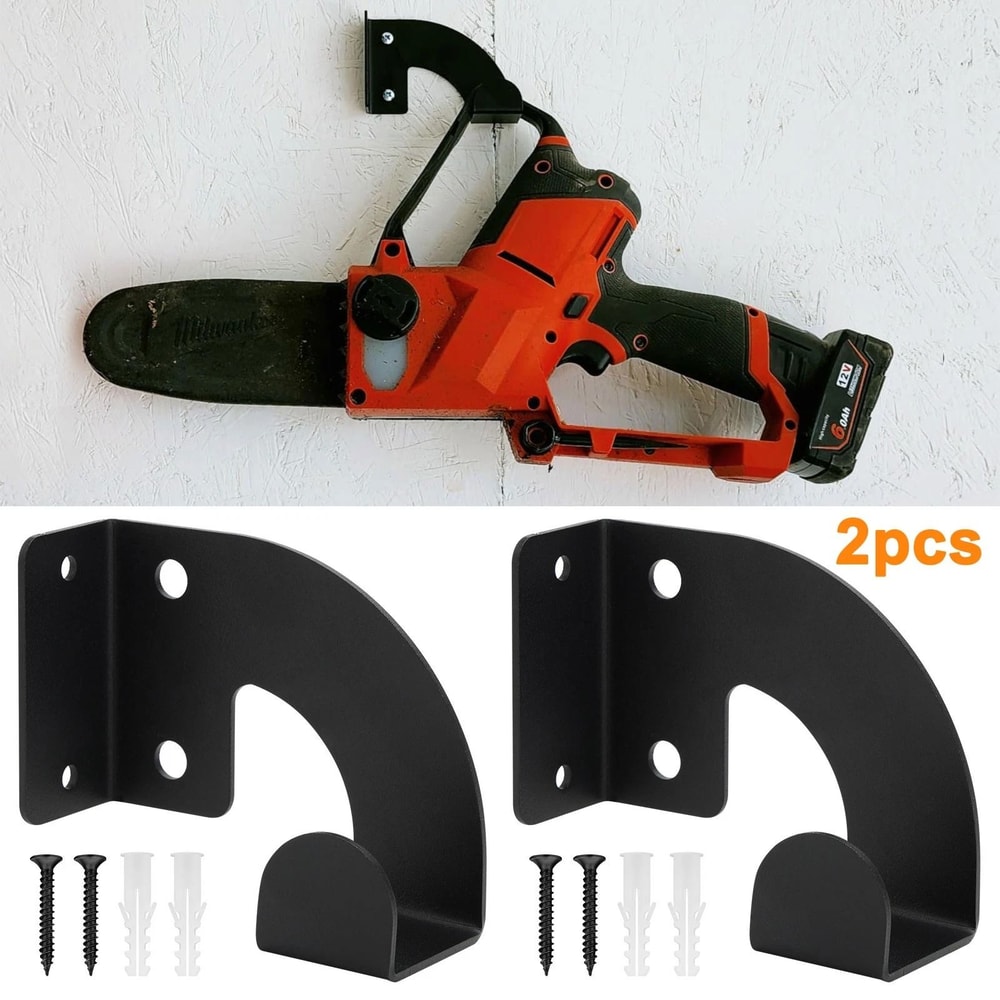 Heavy Duty Chainsaw Wall Rack Organizer Hooks For Garage Workshop Hedge Trimmer Storage 2