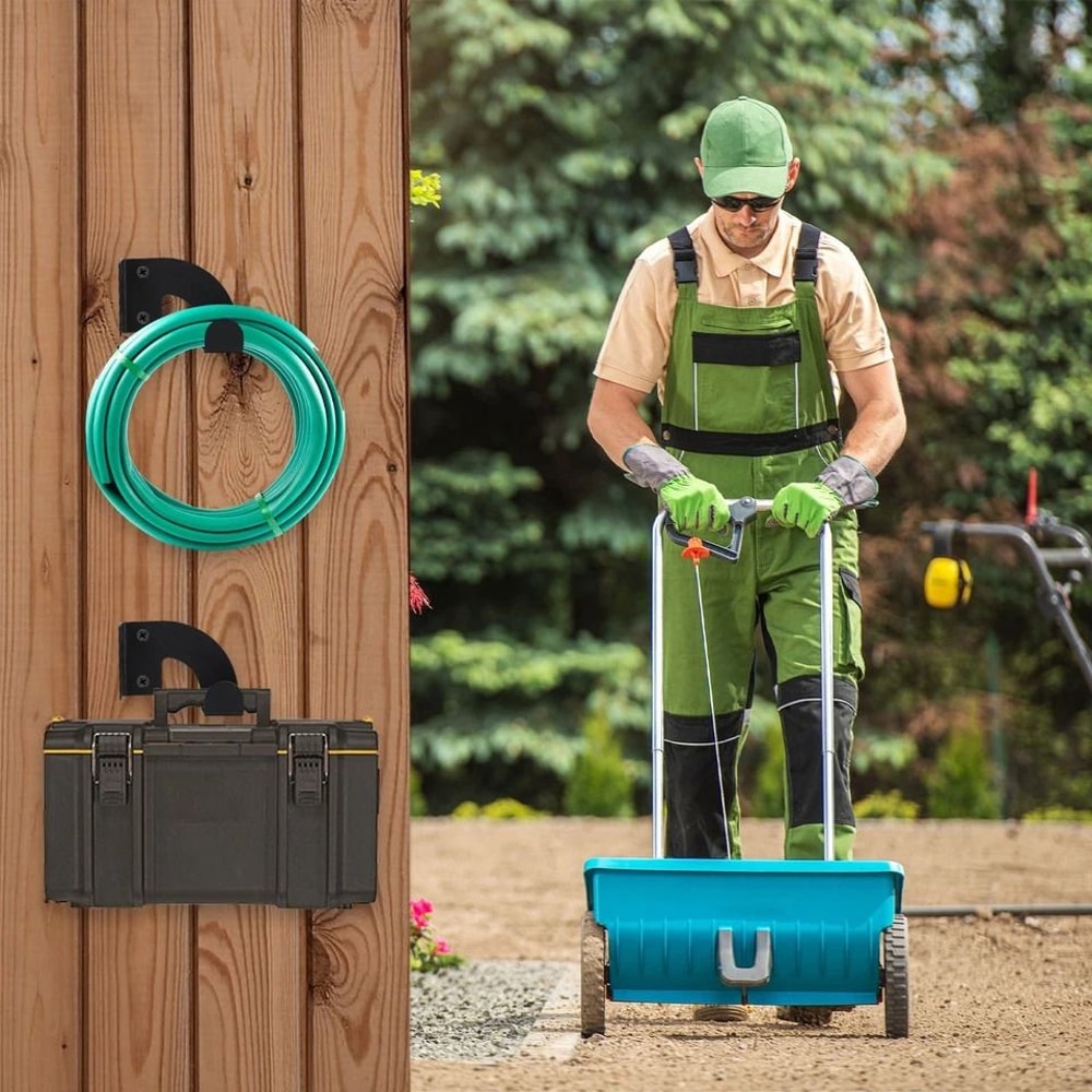 Heavy Duty Chainsaw Wall Rack Organizer Hooks For Garage Workshop Hedge Trimmer Storage 0