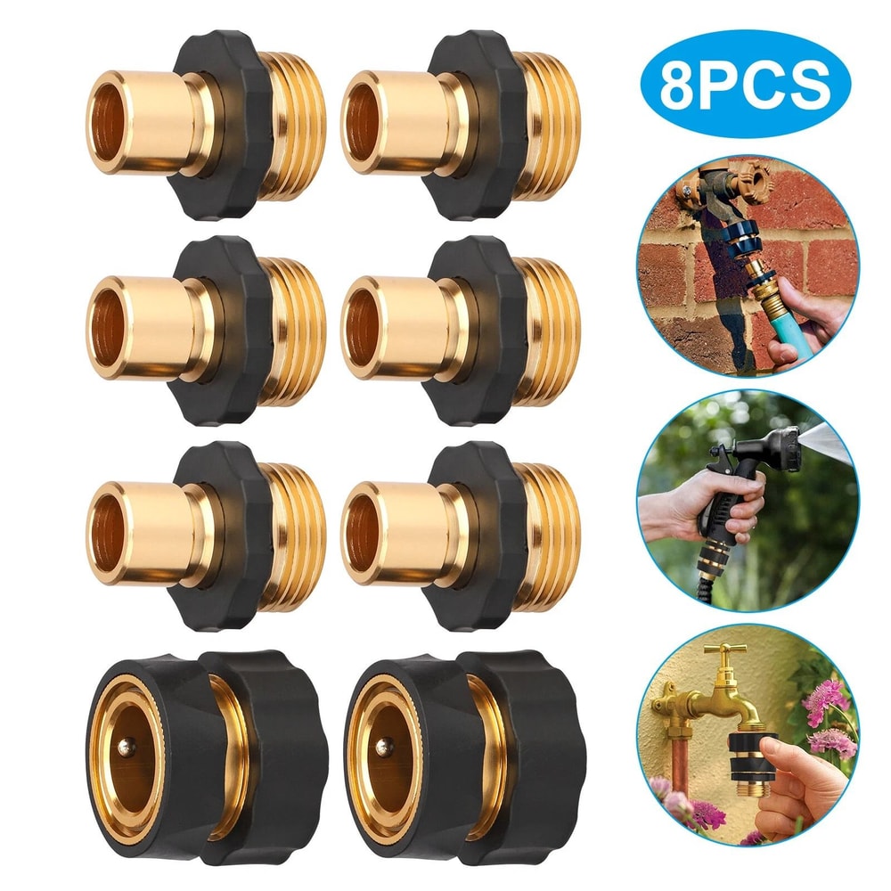 Garden Hose Quick Connect Set LeakProof Female Male Connectors Universal Fit For Hoses Sprayers And 8