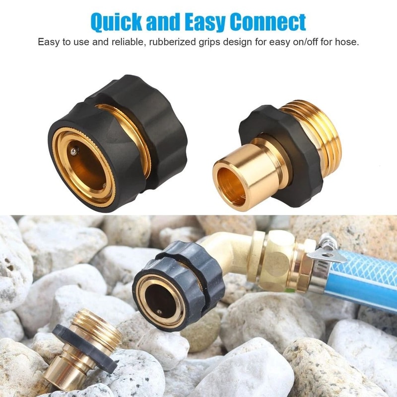 Garden Hose Quick Connect Set LeakProof Female Male Connectors Universal Fit For Hoses Sprayers And 3