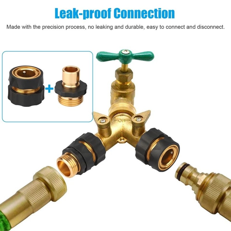 Garden Hose Quick Connect Set LeakProof Female Male Connectors Universal Fit For Hoses Sprayers And 4