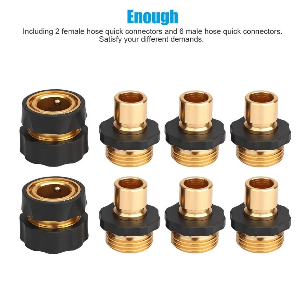 Garden Hose Quick Connect Set LeakProof Female Male Connectors Universal Fit For Hoses Sprayers And 6