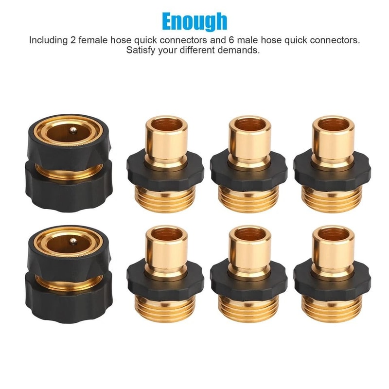 Garden Hose Quick Connect Set LeakProof Female Male Connectors Universal Fit For Hoses Sprayers And 6
