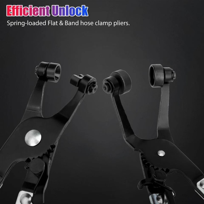 Hose Clamp Plier With Swivel Jaw Locking Mechanism Flat Band Angled For Automotive And Industrial U 2