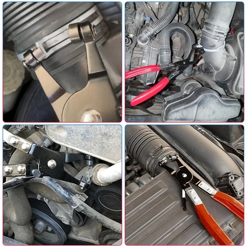 Hose Clamp Plier With Swivel Jaw Locking Mechanism Flat Band Angled For Automotive And Industrial U 5