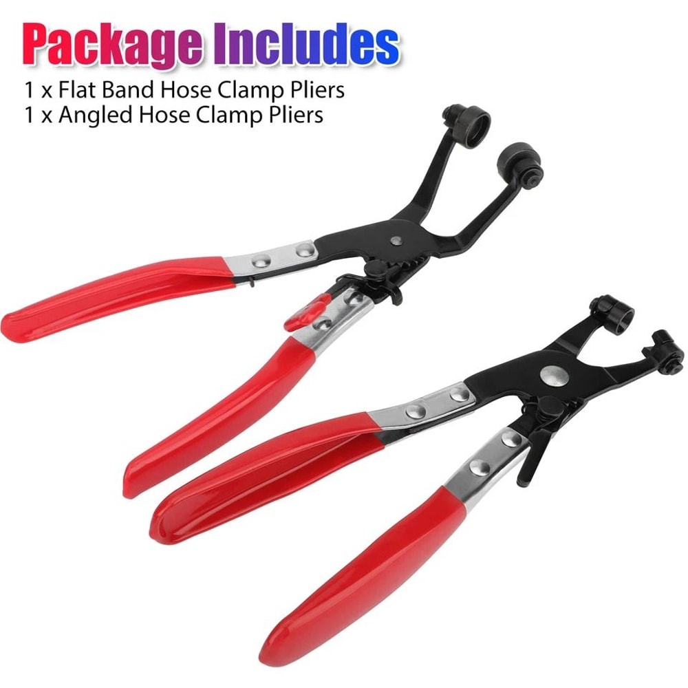 Hose Clamp Plier With Swivel Jaw Locking Mechanism Flat Band Angled For Automotive And Industrial U 7