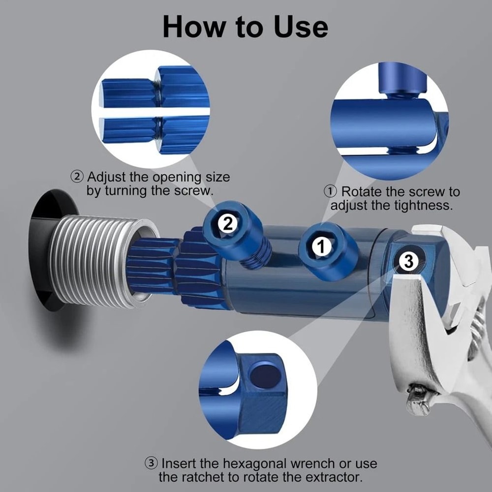 Adjustable Broken Pipe Extractor Damaged Thread Removal Tool For Faucet And Water Pipes 7
