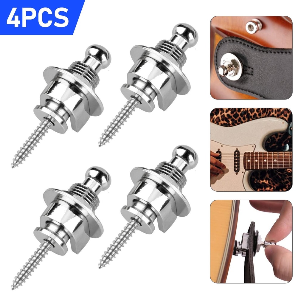 Guitar Strap Lock Buttons Alloy Copper Locks For Electric Acoustic Guitars Bass 1