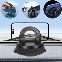 adjustable car phone mount, dashboard tablet holder for iphone, ipad, gps, non-slip, washable & reusable base