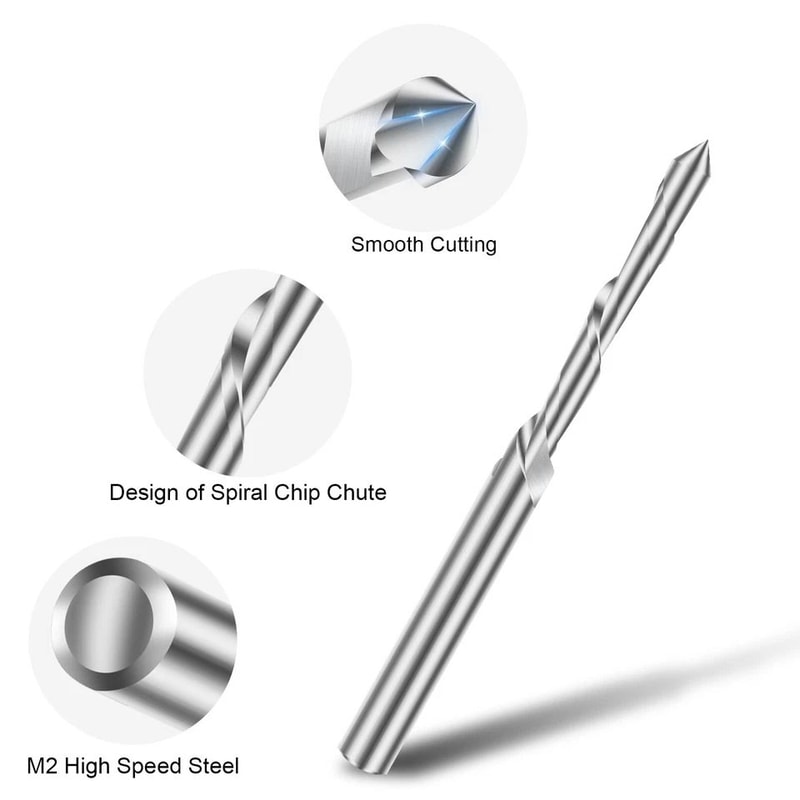 Drywall Cut Out Bit Titanium Coated Rotary Tool Saw HSS GuidePoint Precision Cutout Router Bit For